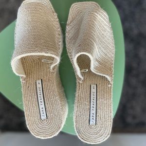 Zara Cream Woven Wedges
